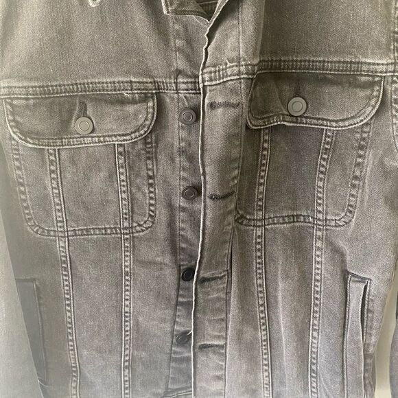 Asos Men black denim ash wash jean jacket - Picture 2 of 8